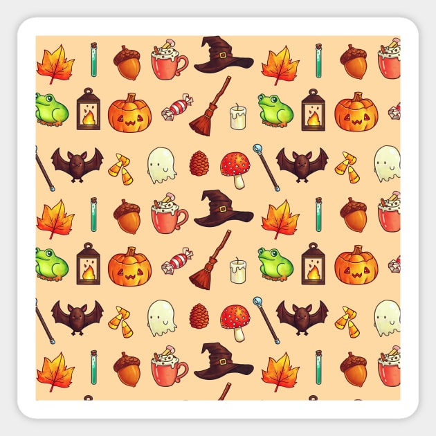 Cute Halloween Pattern v2 Sticker by Shellz-art